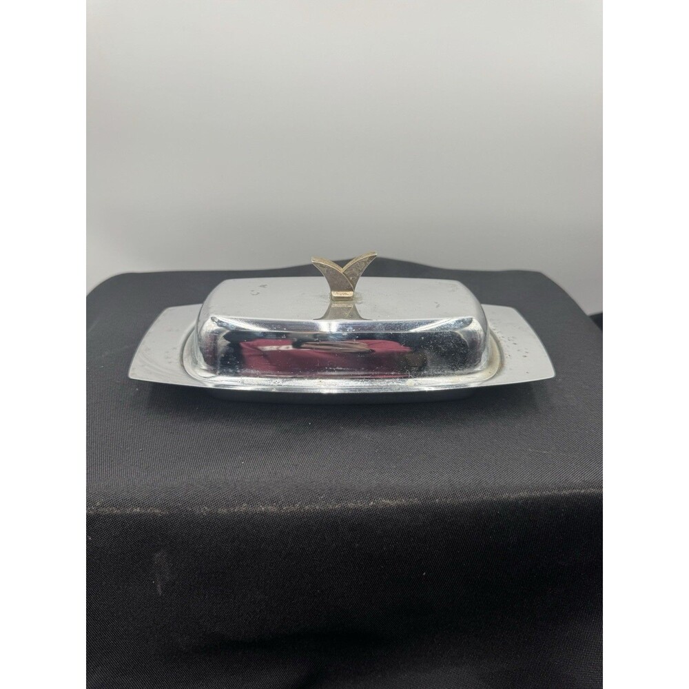 Mid-Century Modern Vintage Butter Dish With Lid
